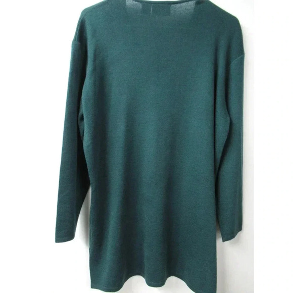 Preview Collection Petite Emerald Green Cardigan Sweater Wool Blend SZ Medium - Picture 2 of 8